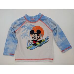 Disney Mickey Mouse Baby Boy Rash Guard Long Sleeve Swim Shirt 12M